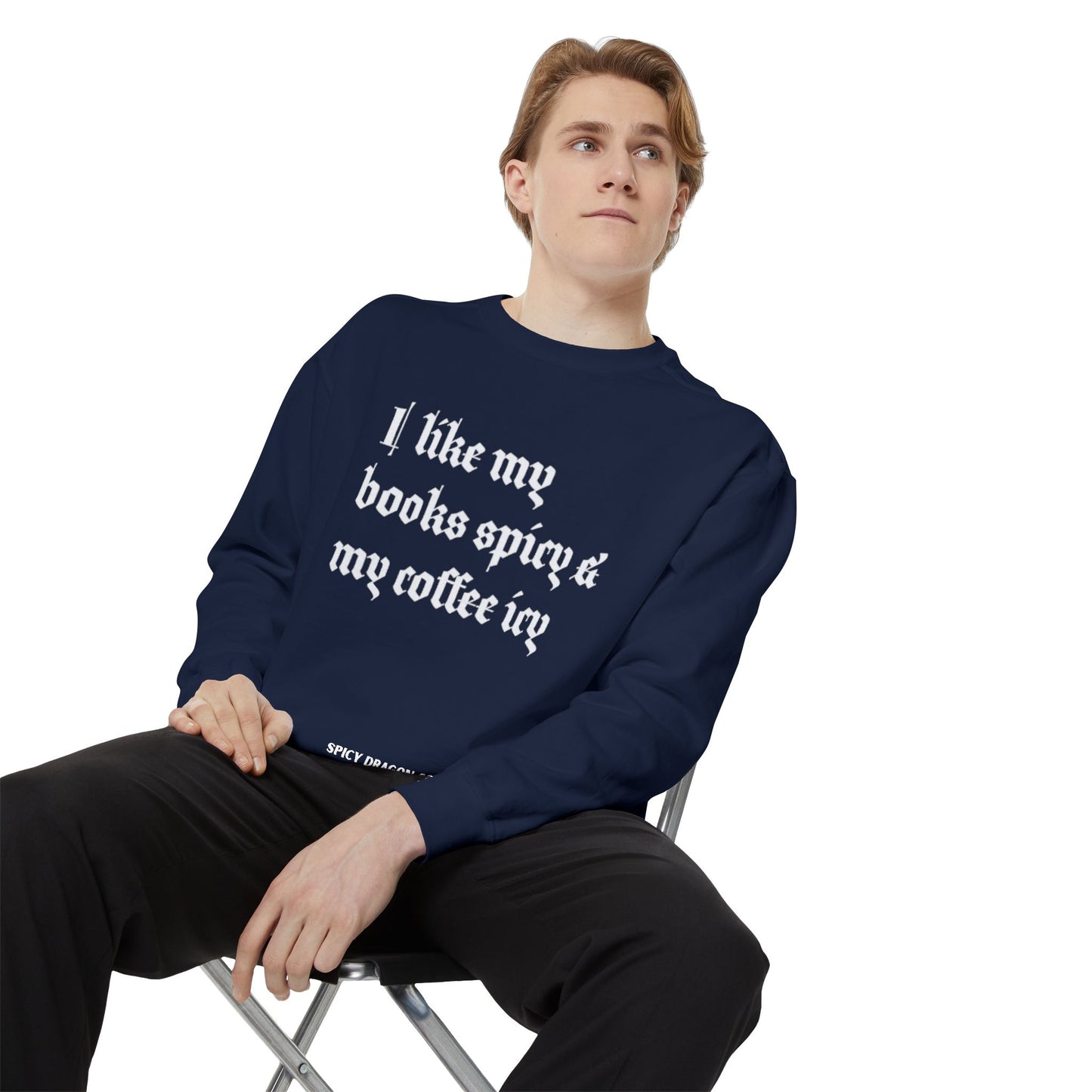 Books Spicy & Coffee Icy Comfort Colors Crewneck