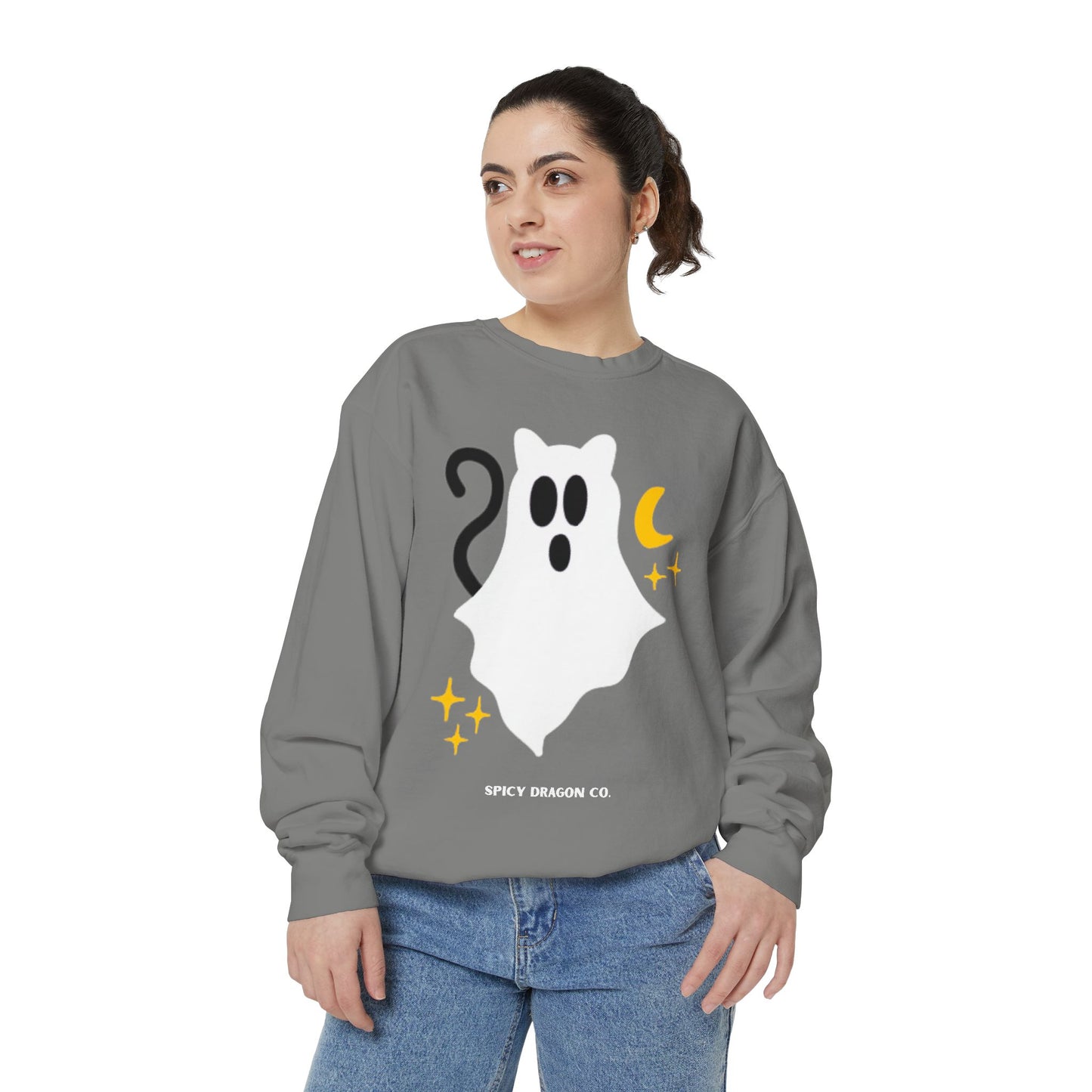 Ghosty Cat Comfort Colors Crewneck