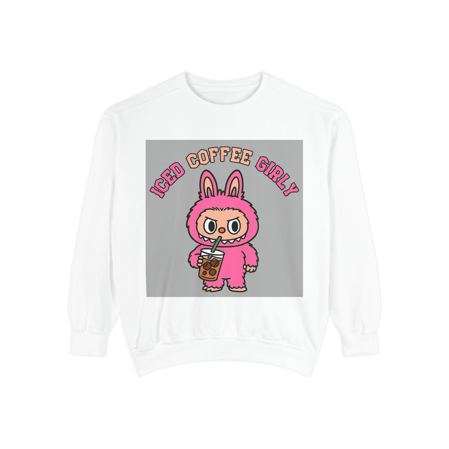 BuBu Iced Coffee Girly Comfort Colors Crewneck