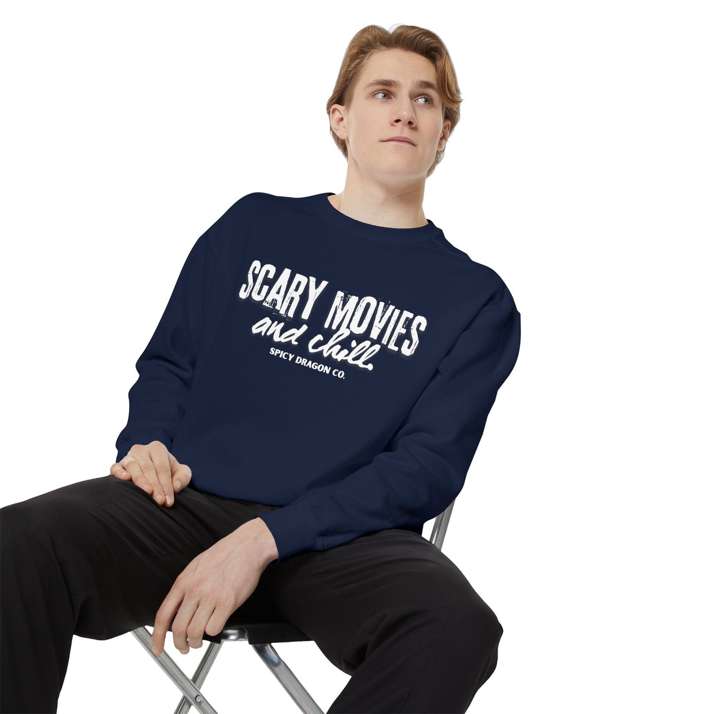 Scary Movies & Chill Comfort Colors Crewneck