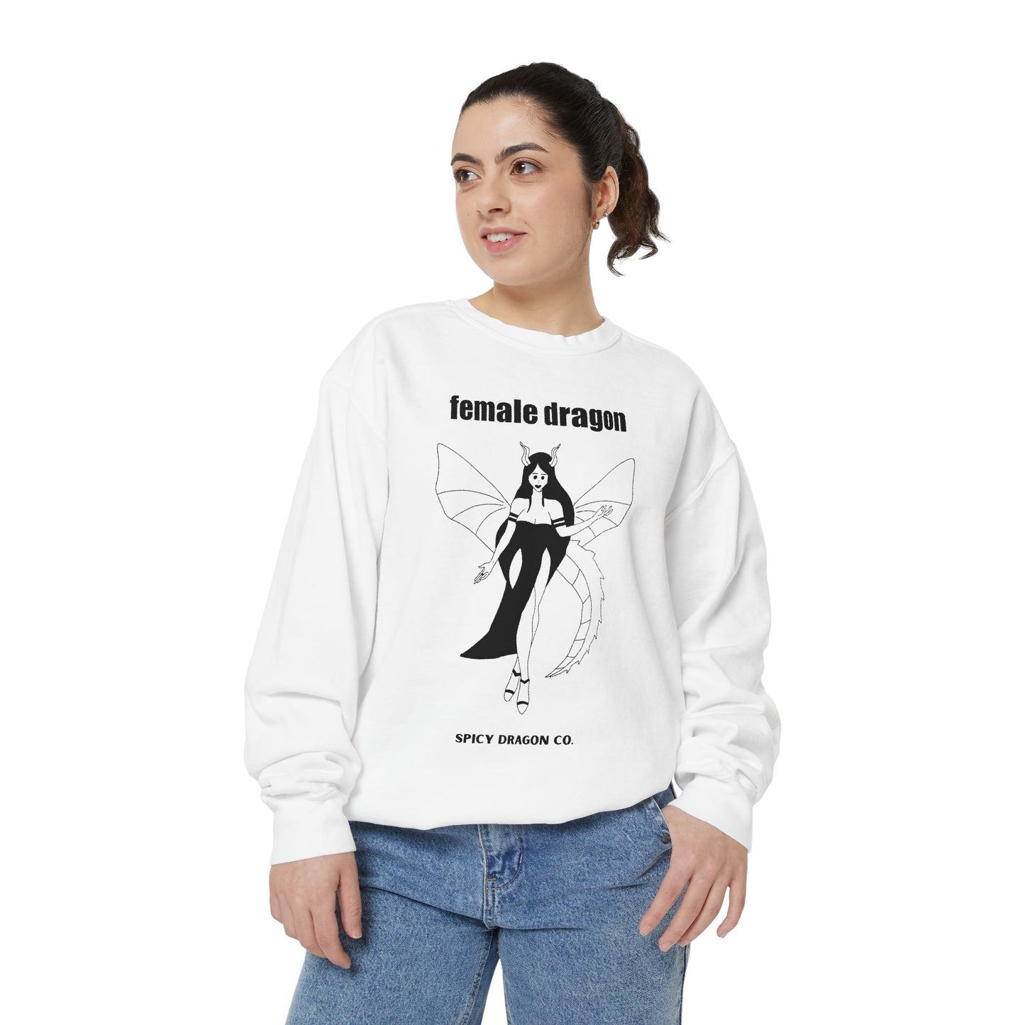 Female Dragon Comfort Colors Crewneck