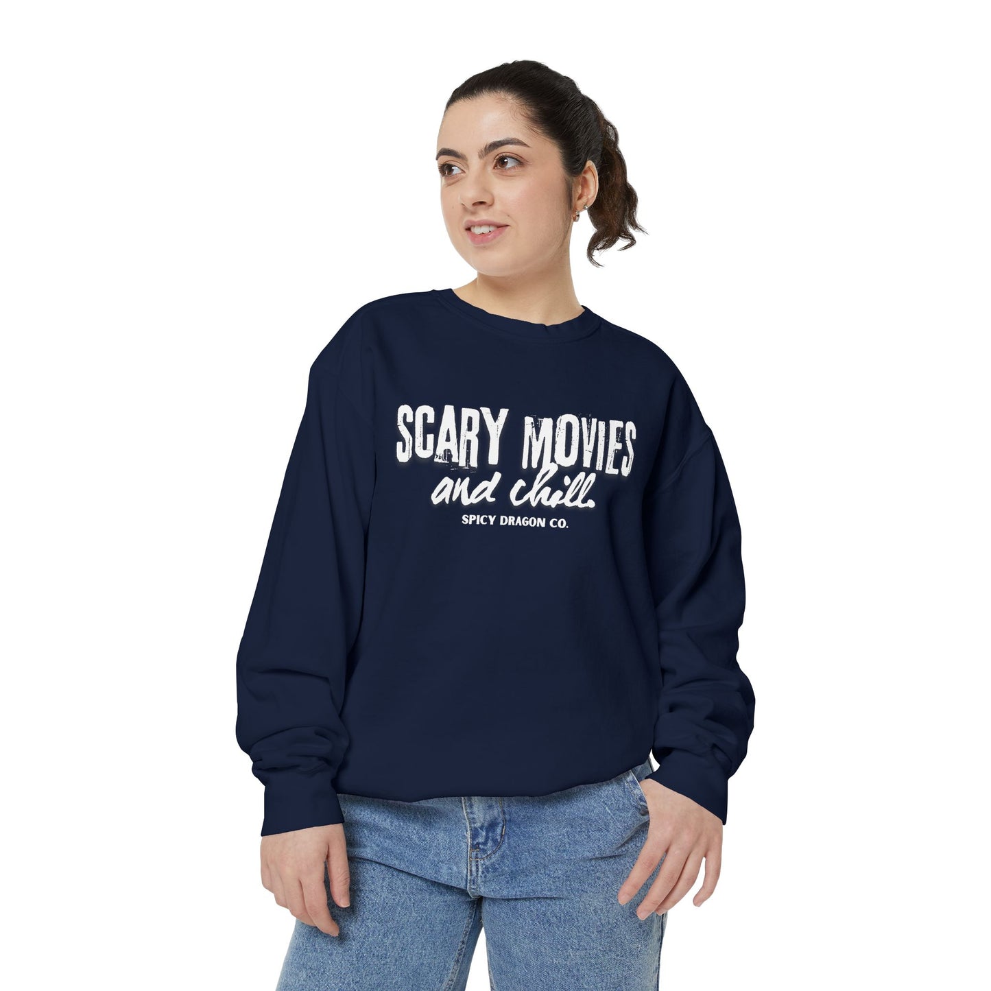 Scary Movies & Chill Comfort Colors Crewneck