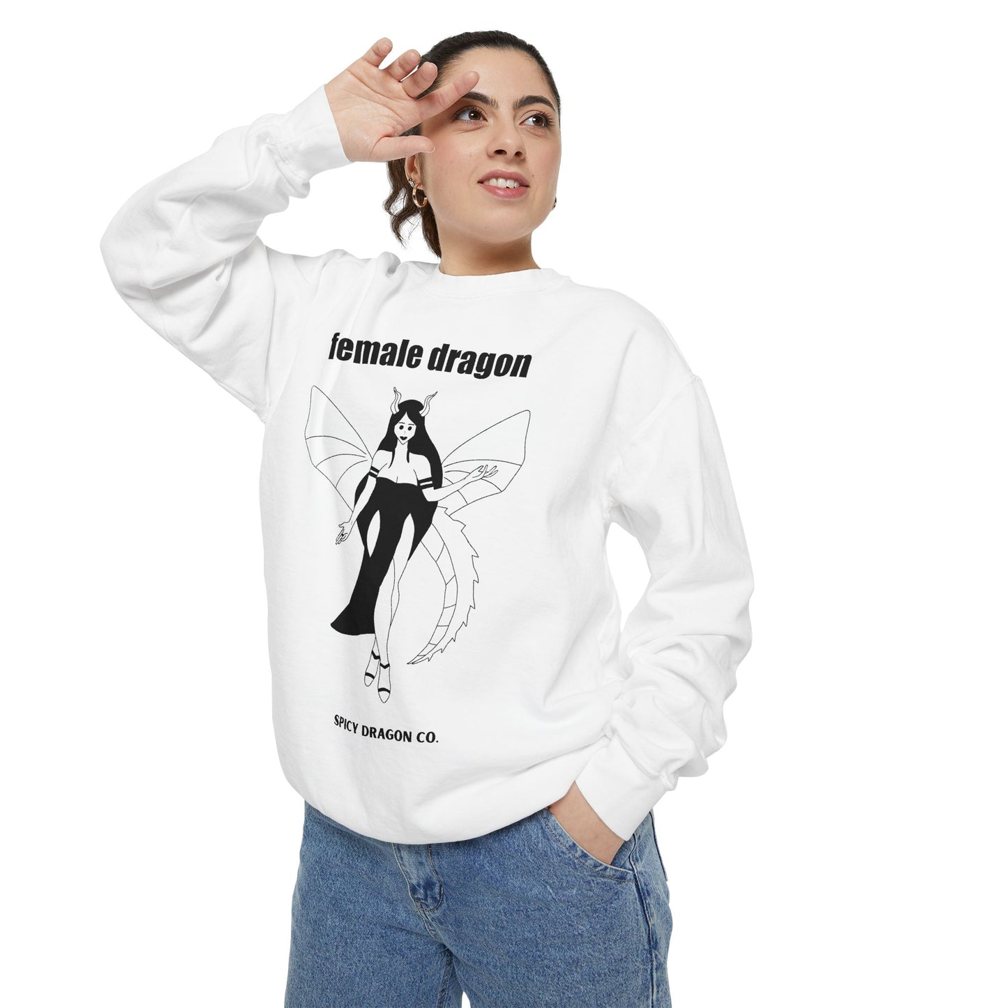 Female Dragon Comfort Colors Crewneck