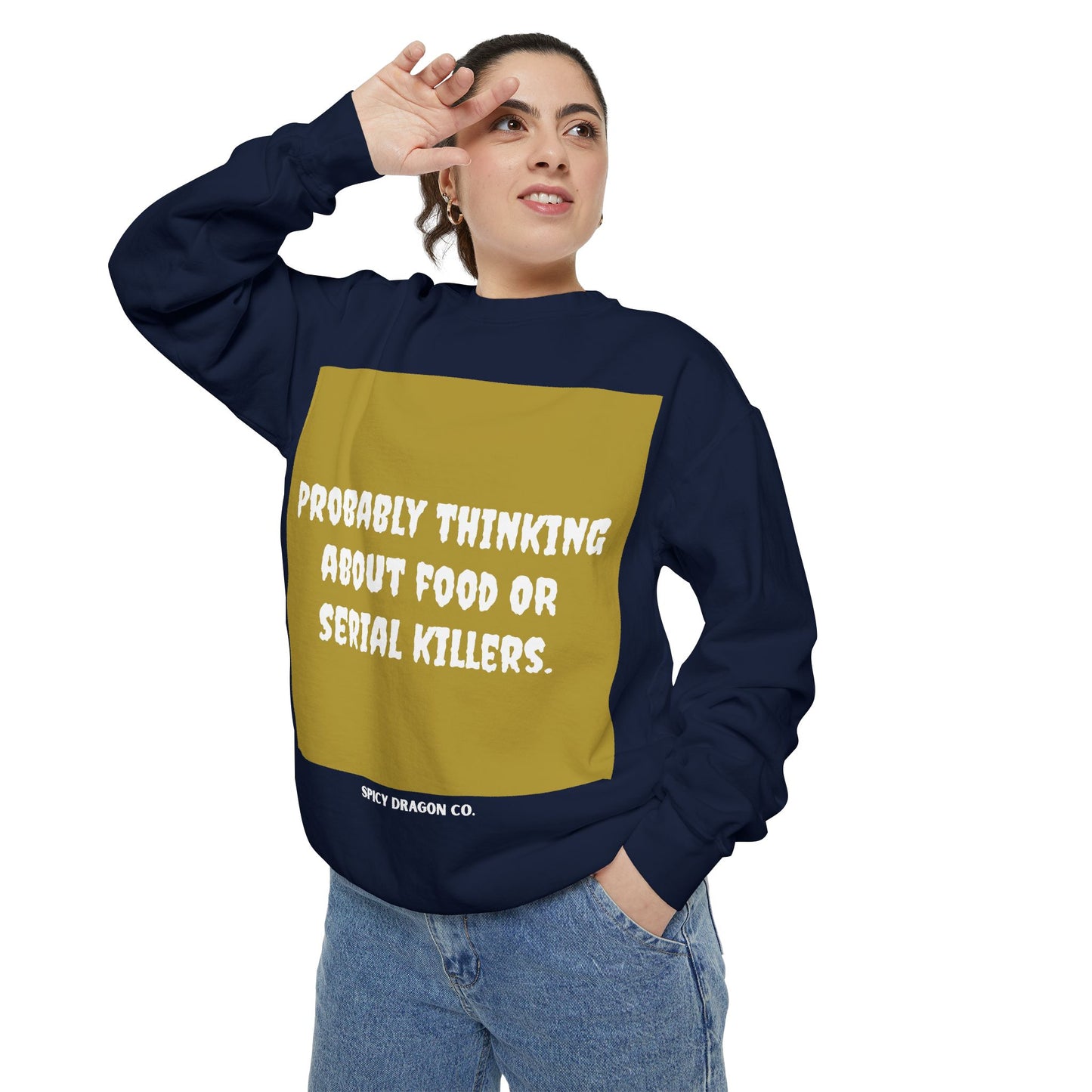 Food/Serial Killers Comfort Colors Crewneck