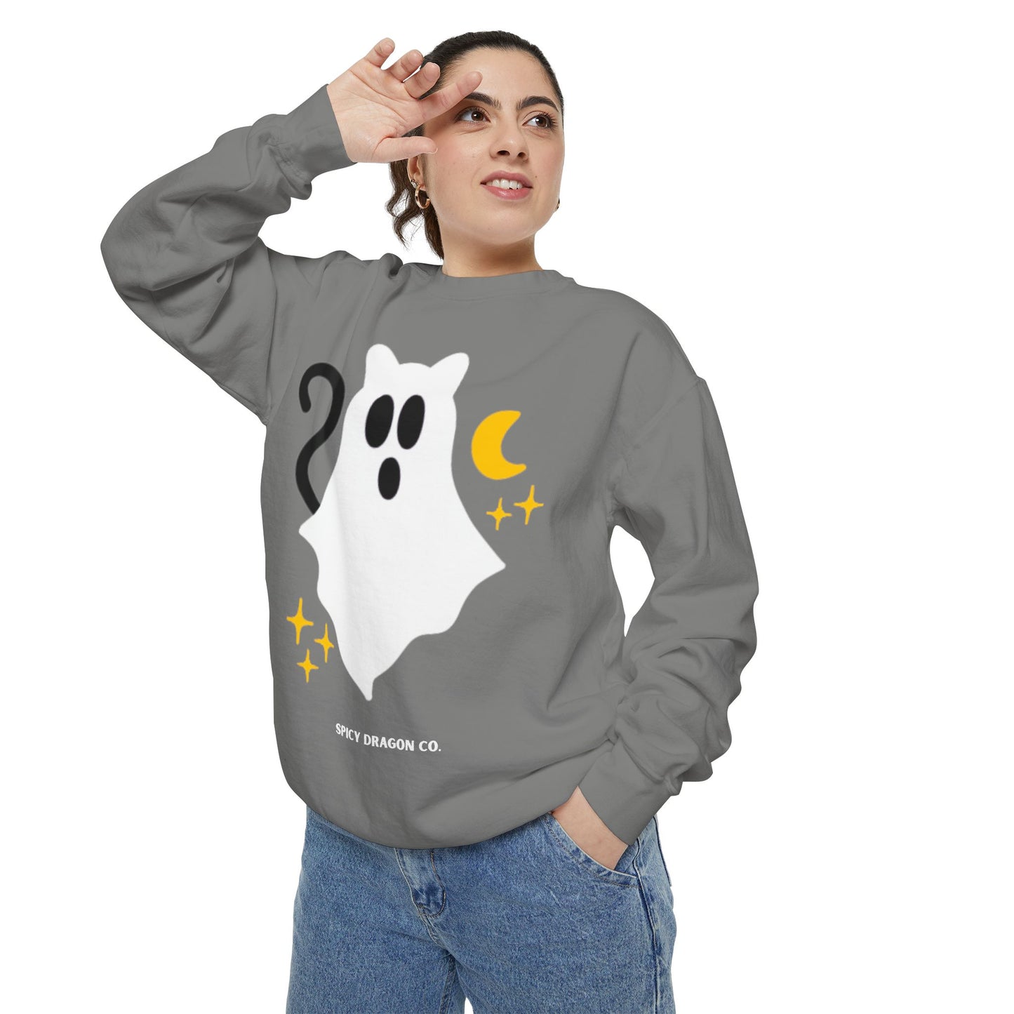 Ghosty Cat Comfort Colors Crewneck