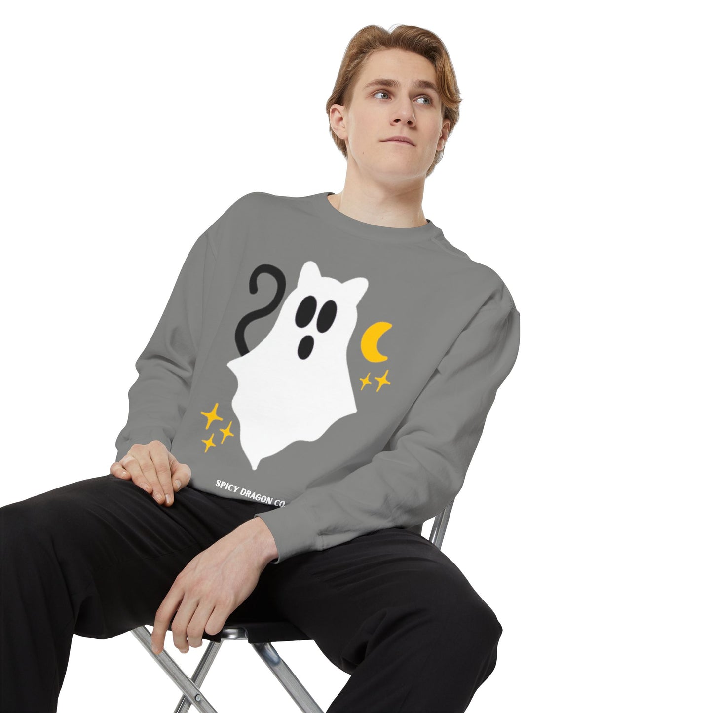 Ghosty Cat Comfort Colors Crewneck