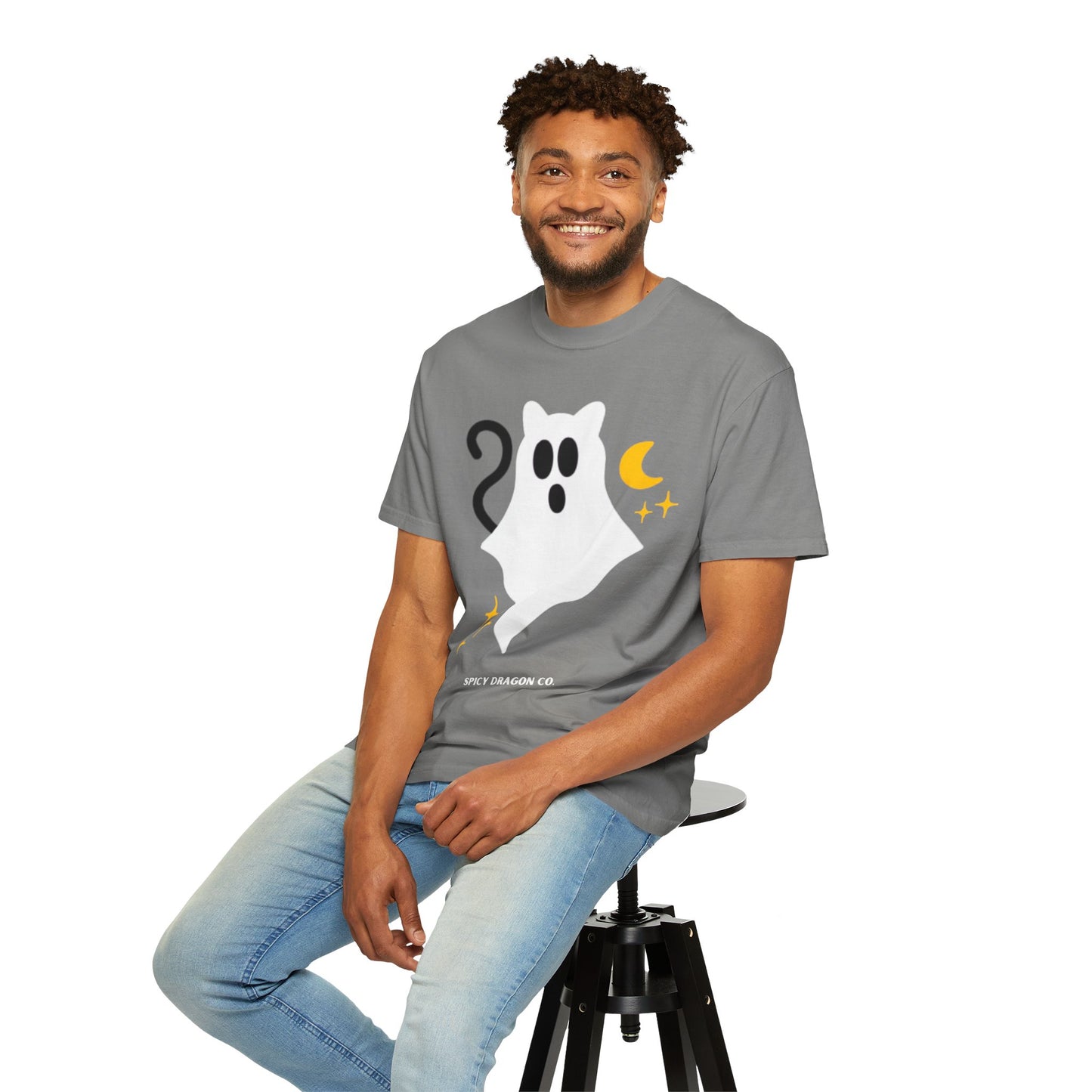 Ghosty Cat Comfort Colors Tee