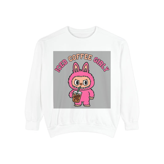 BuBu Iced Coffee Girly Comfort Colors Crewneck
