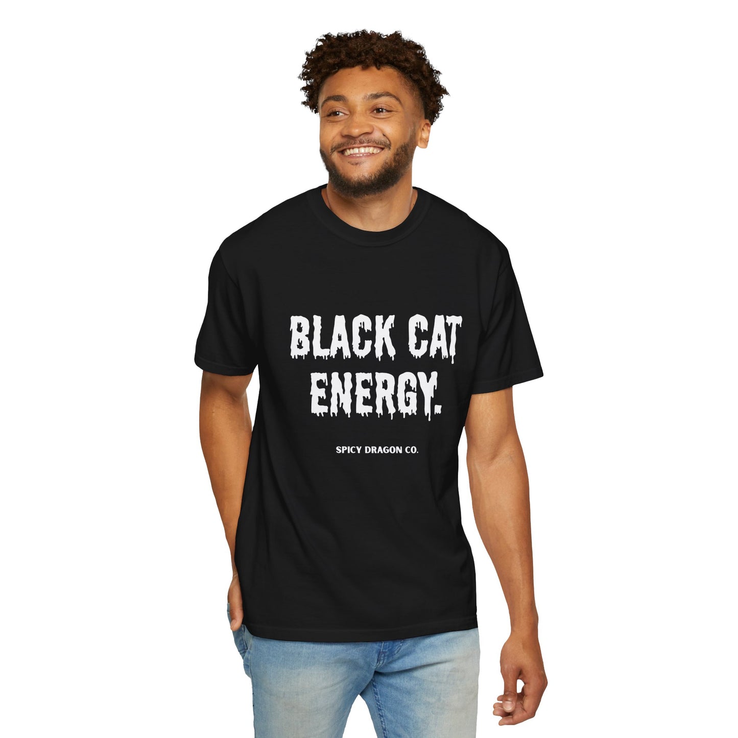 Black Cat Energy Comfort Colors Tee