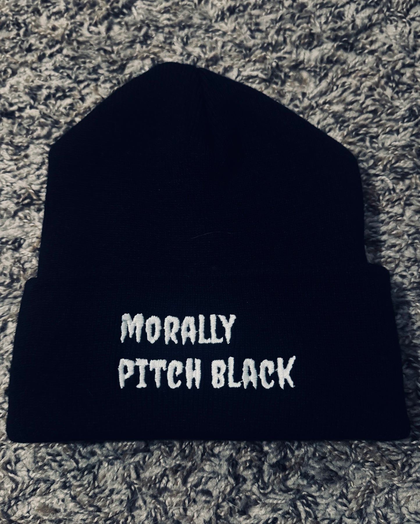 Morally Pitch Black Beanie