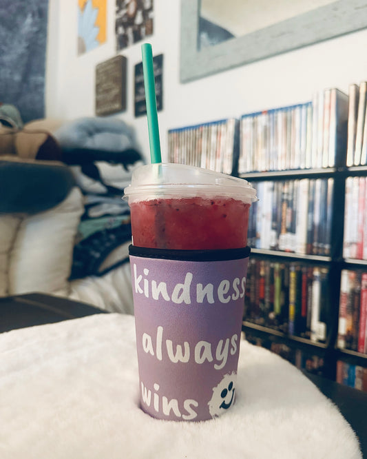 **Kindness Always Wins Iced Coffee Koozie