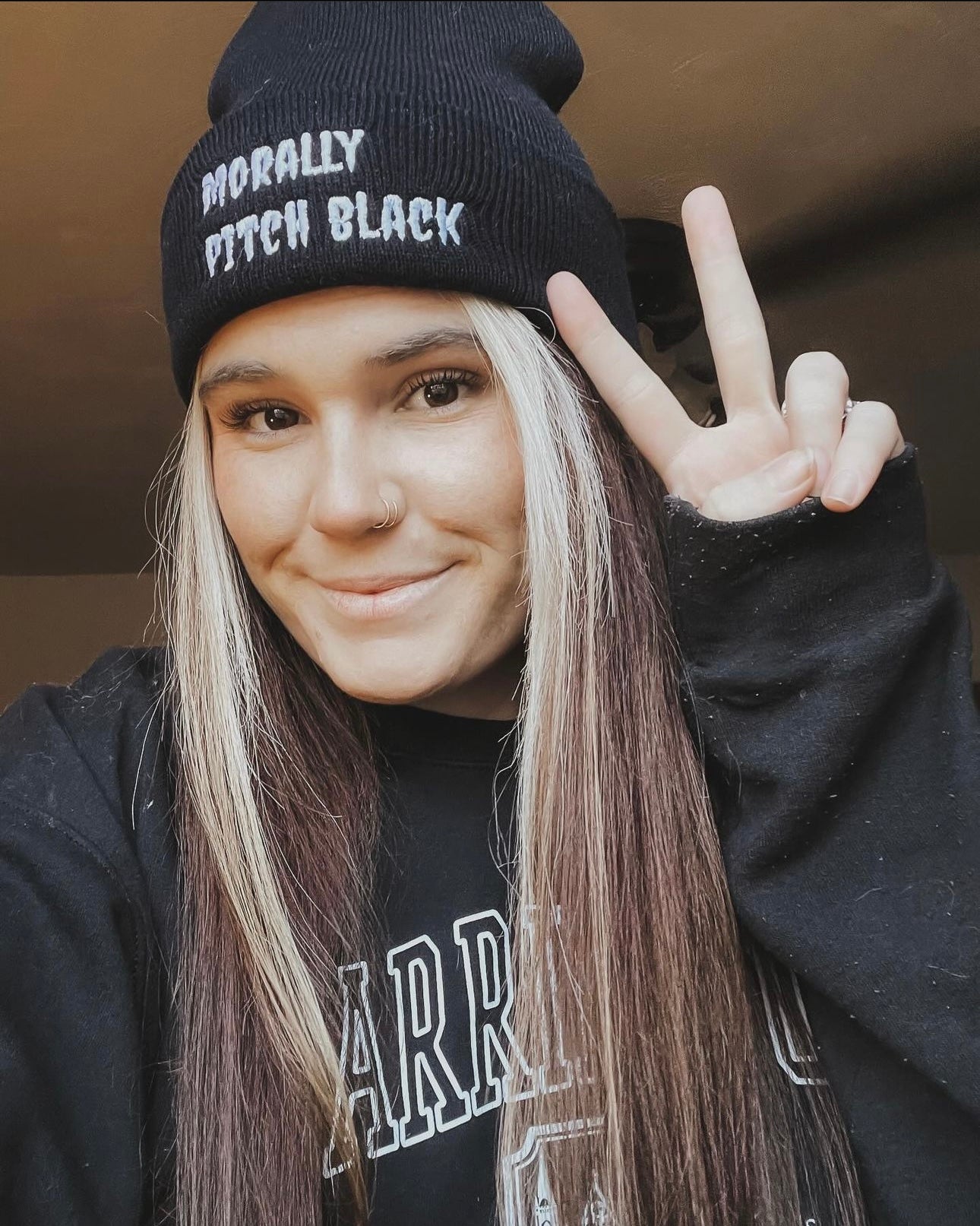 Morally Pitch Black Beanie