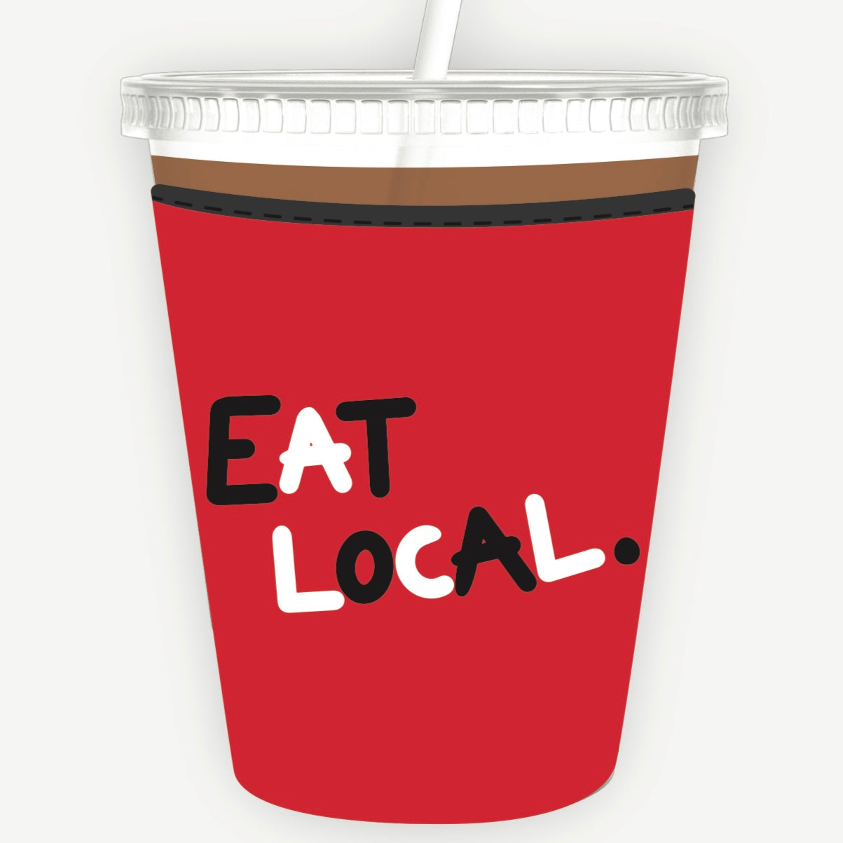 *Eat Local Iced Coffee Koozie