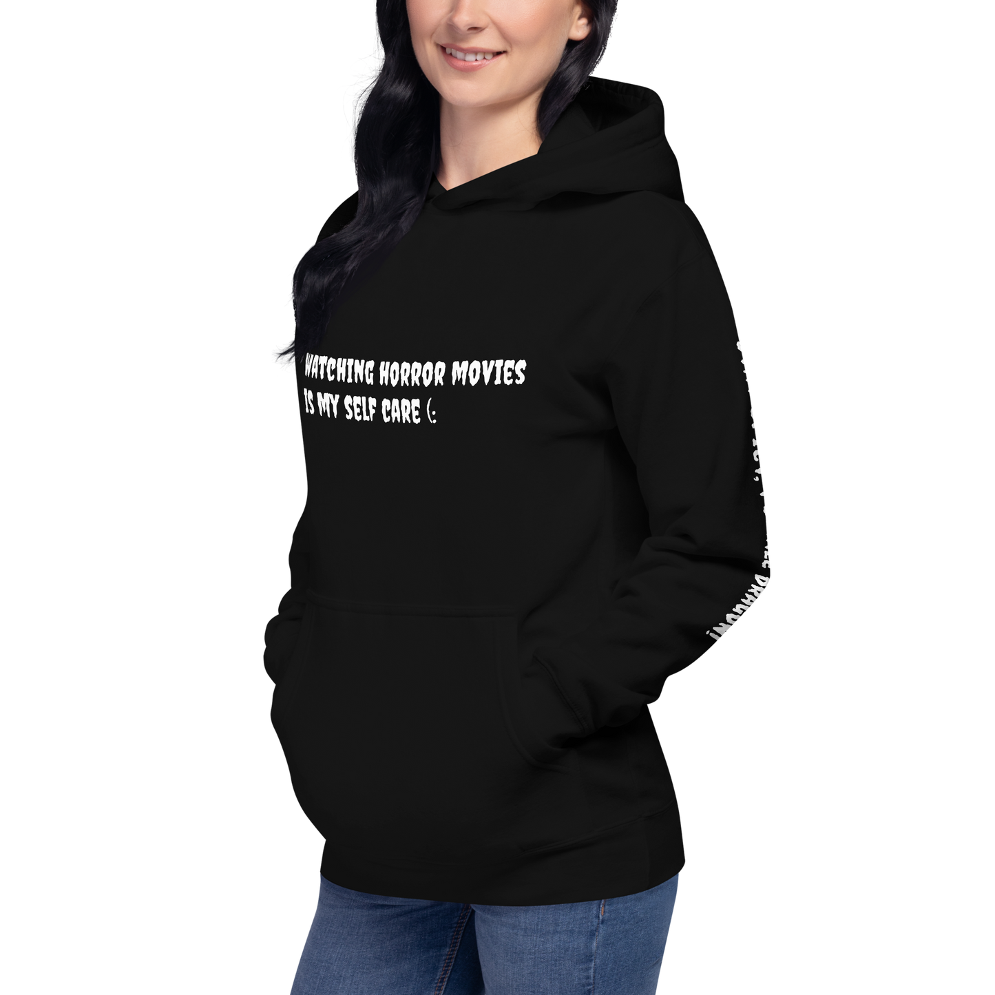 Set 7. Self Care / Watching Horror Movies Premium Hoodie