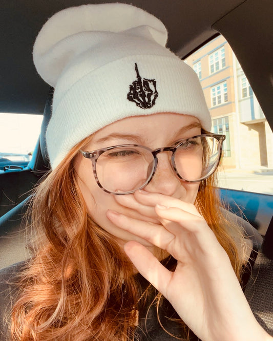 Skeleton Middle Finger Beanie