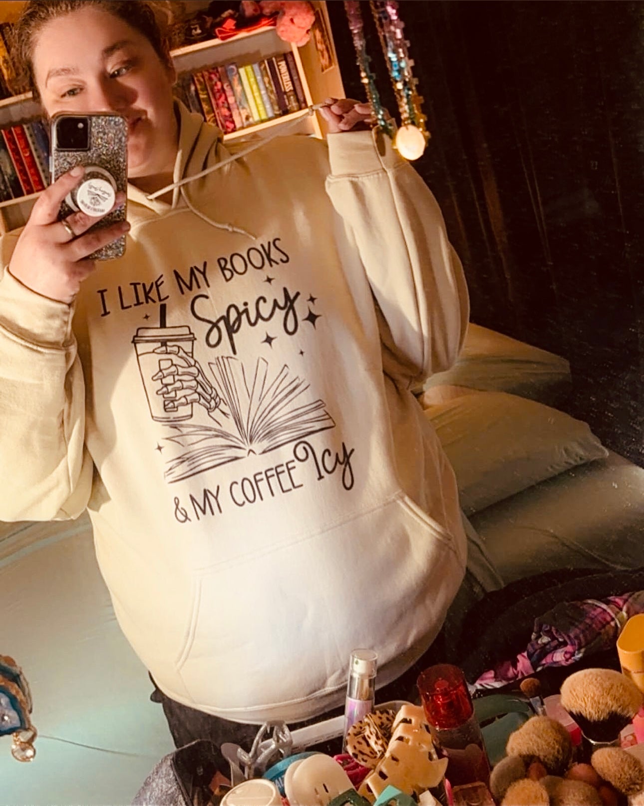 Spicy Books & Icy Coffee Hoodie