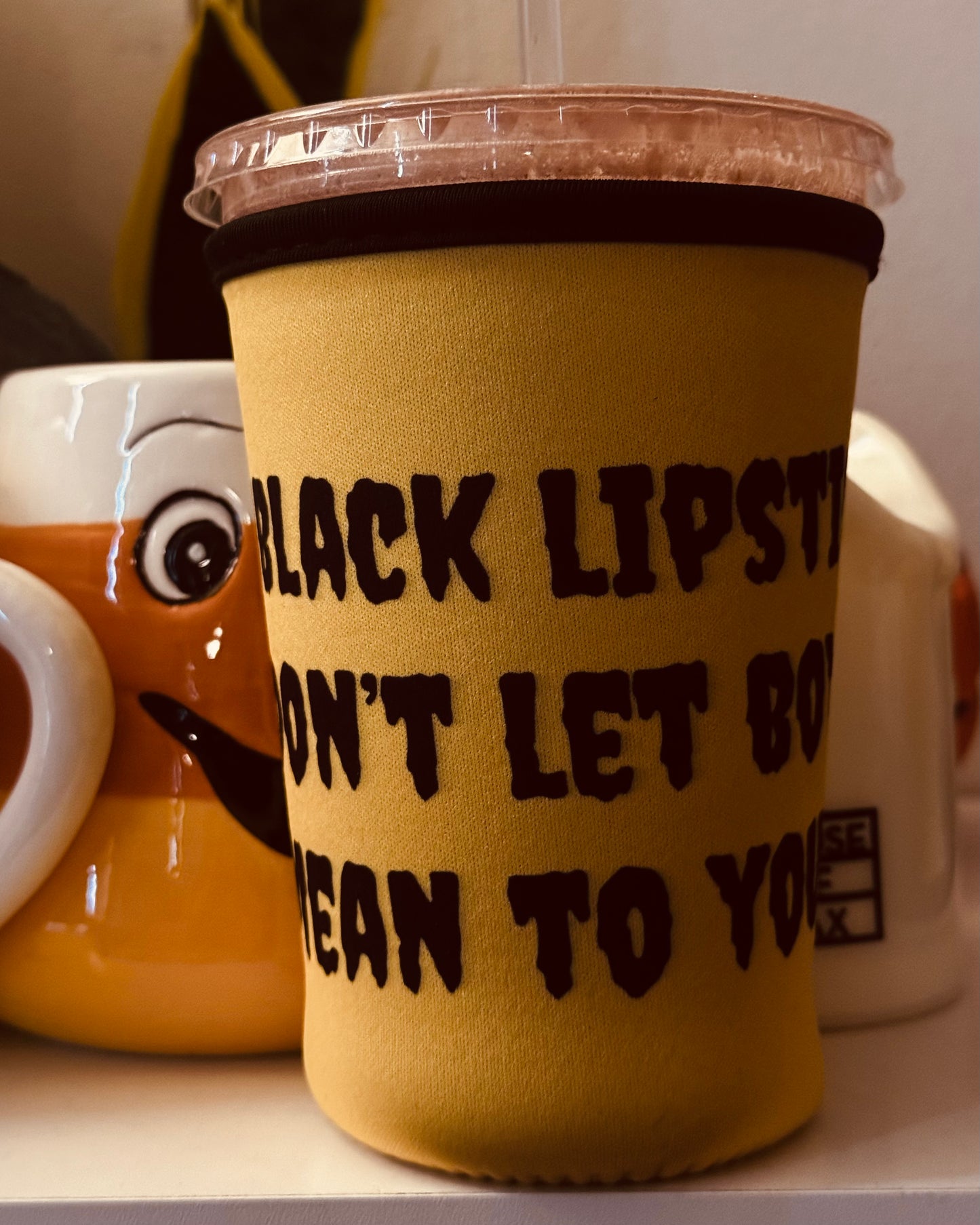 *Black Lipstick Iced Coffee Koozie