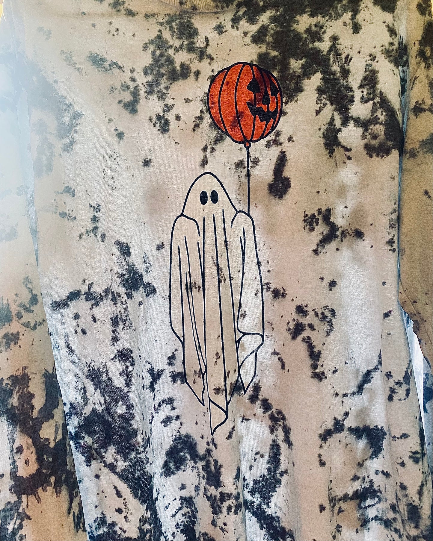 Ghost Holding Pumpkin Balloon Long Sleeve