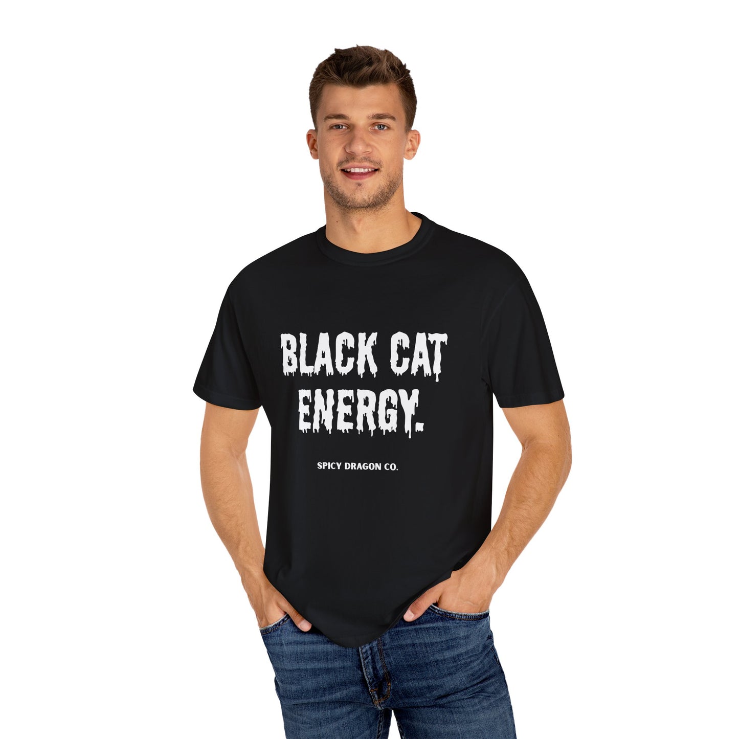 Black Cat Energy Comfort Colors Tee
