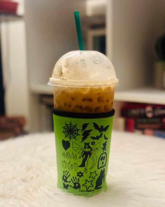 **Spicy Dragon Co. Collage Iced Coffee Koozie