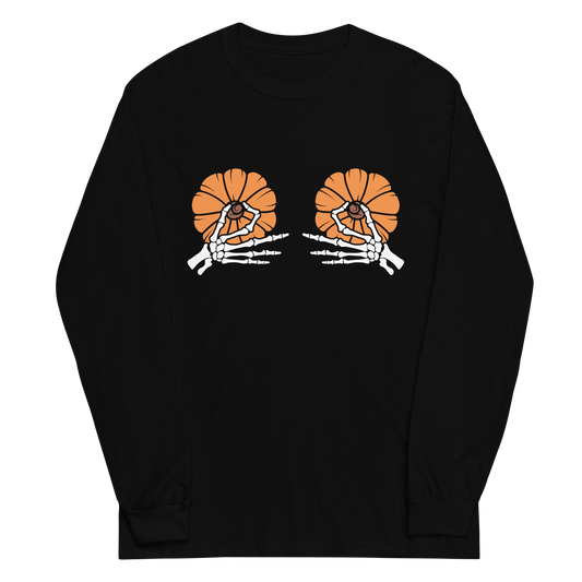 Skeleton Hands On Pumpkins Long Sleeve