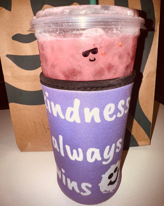 Kindness Always Wins Iced Coffee Koozie