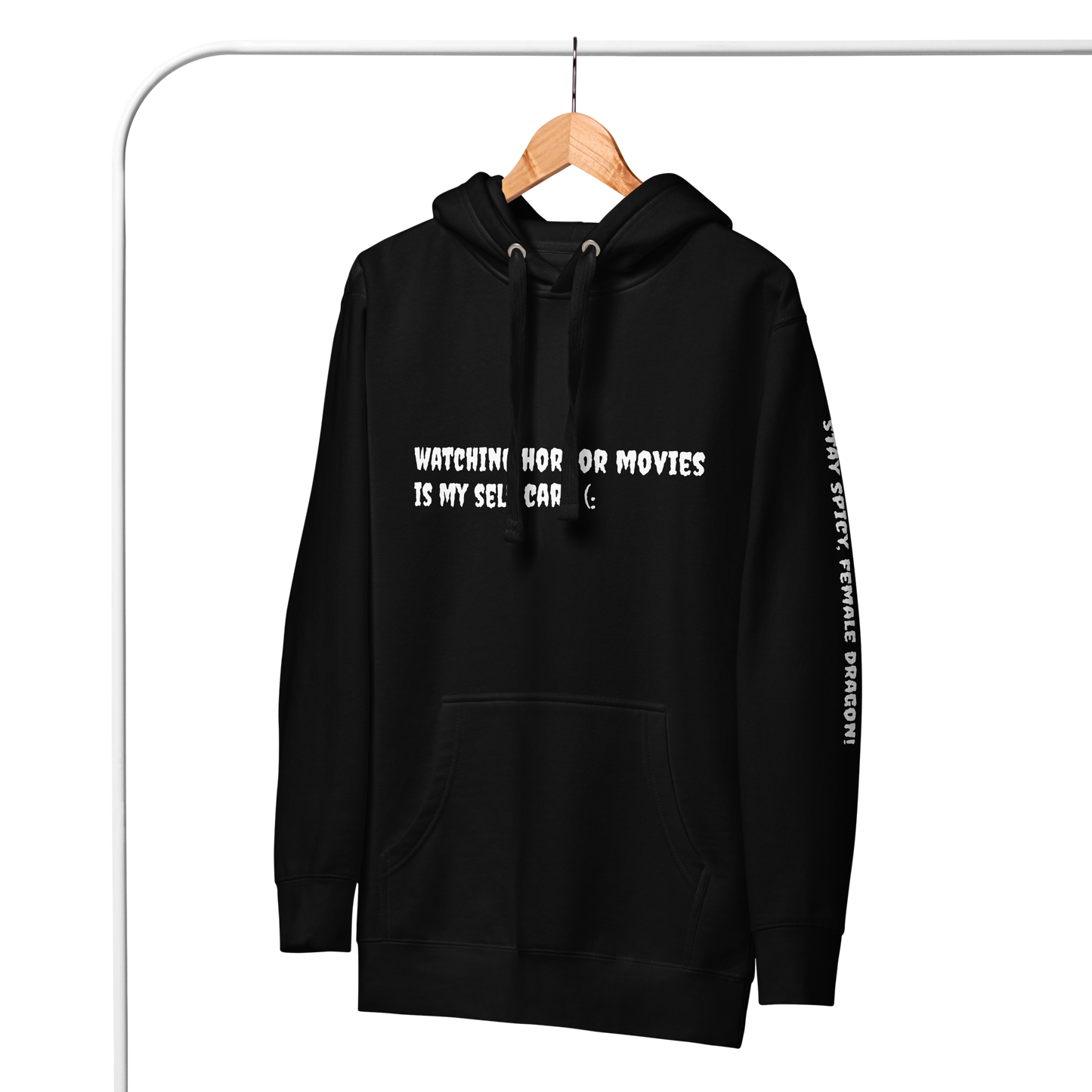 Set 7. Self Care / Watching Horror Movies Premium Hoodie