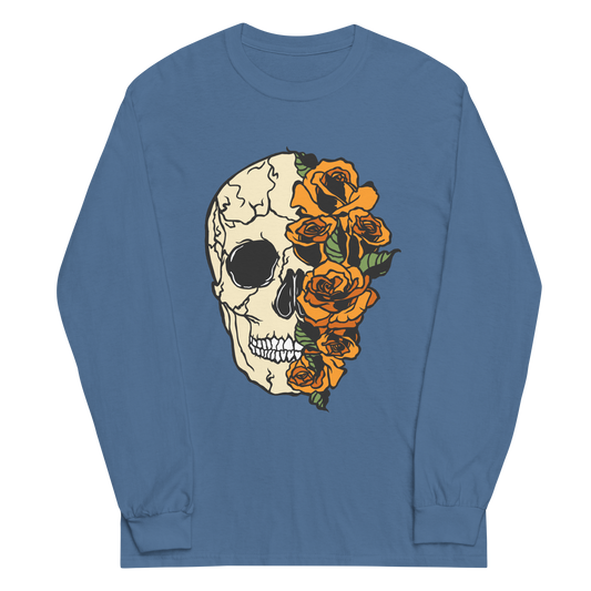 Skull With Roses Long Sleeve