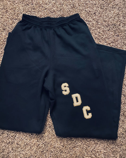 Jet Black SDC Letter Patch Sweatpants