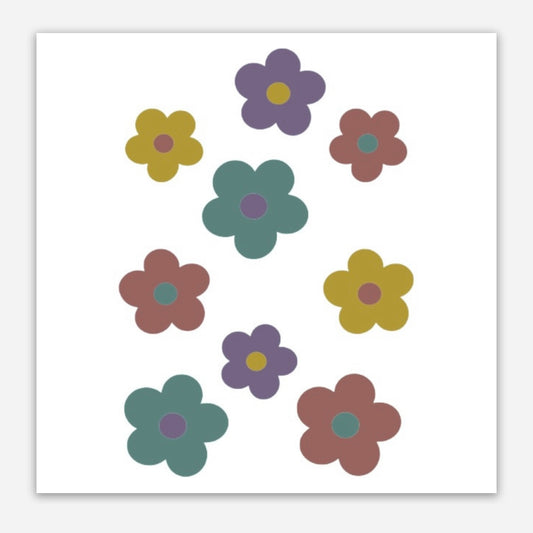 Retro Flowers Sticker