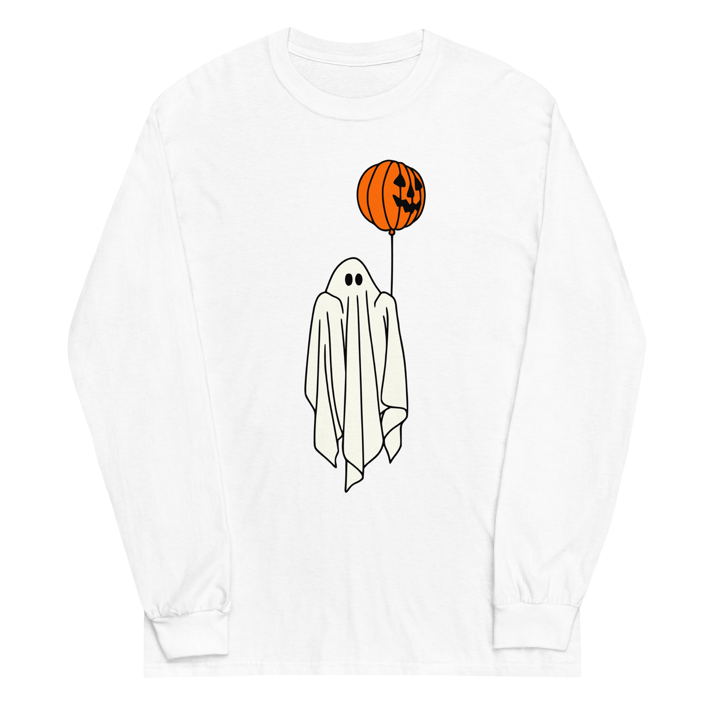 Ghost Holding Pumpkin Balloon Long Sleeve