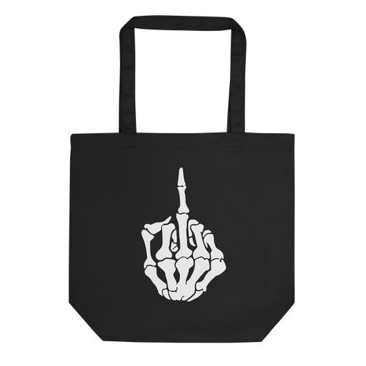 Skeleton Middle Finger Eco Tote Bag