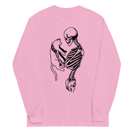 Skeleton Holding Cat Long Sleeve