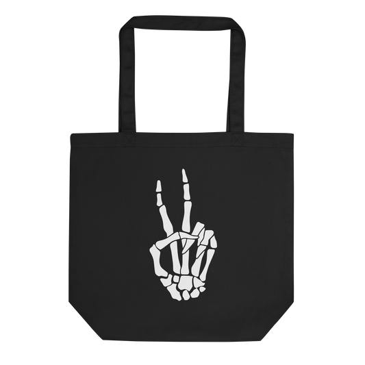 Skeleton Peace Sign Eco Tote Bag