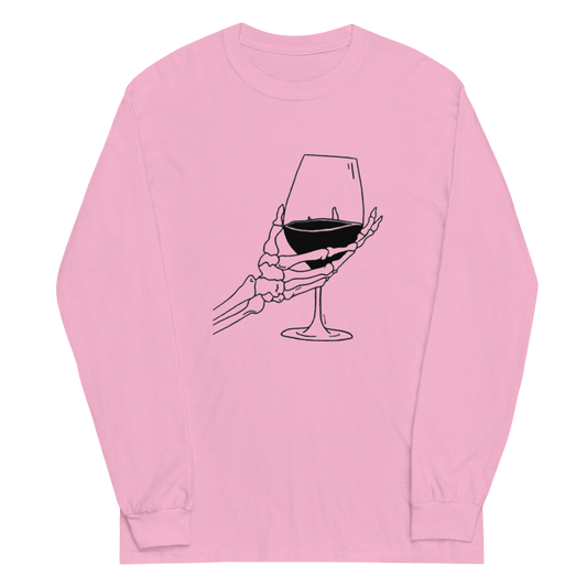 Skeleton Holding Wine Long Sleeve